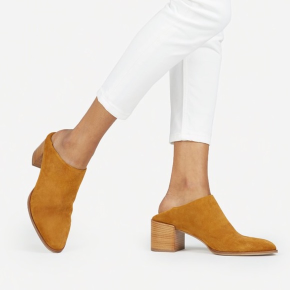 Everlane Mustard Suede Heel Mule/Ankle Boots - Picture 1 of 10